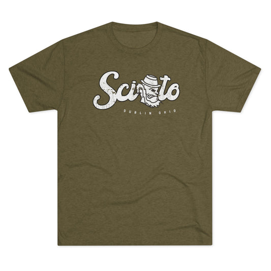 SCIOTO_HAND-DRAWN_LEPRECHAUN ICON_DUBLIN OHIO - Unisex Tri-Blend Crew Tee