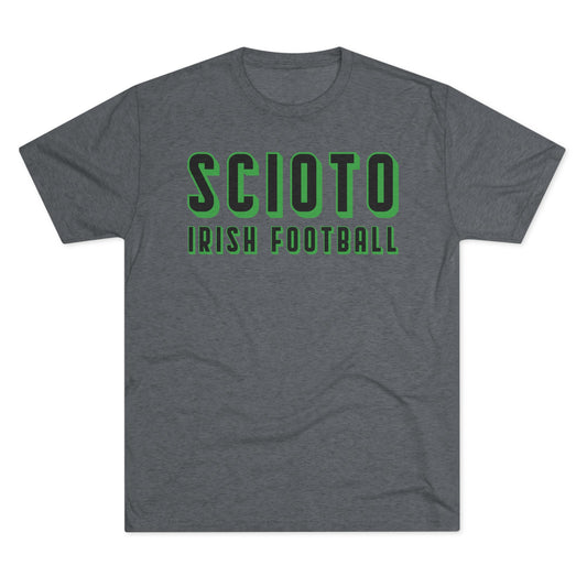 SCIOTO IRISH FOOTBALL(3D)-Unisex Tri-Blend Crew Tee