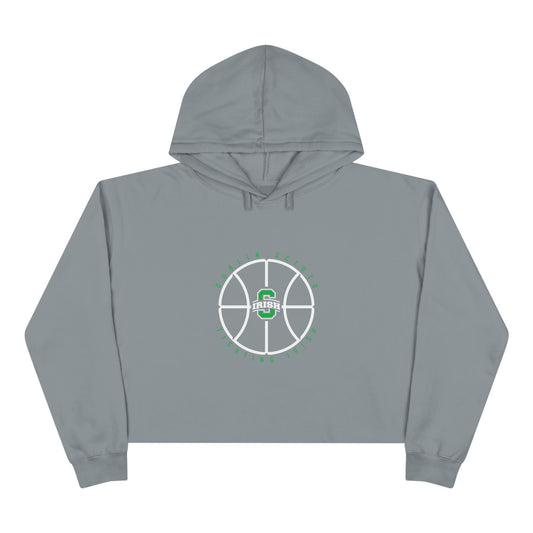 DUBLIN SCIOTO FIGHTING IRISH_BLOCK S IRISH LOGO_BBALL GRAPHIC-Crop Hoodie