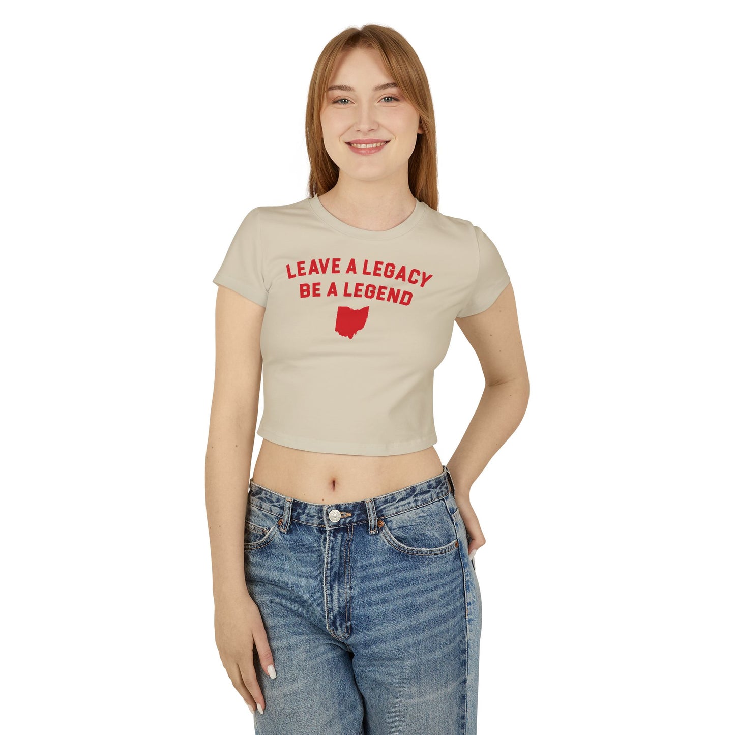 LEAVE A LEGACY. BE A LEGEND. (OH STATE SHAPE) - Women's Baby Tee