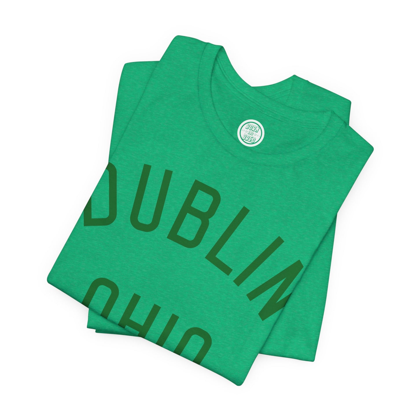 DUBLIN (arched type) OHIO-GREEN ON GREEN OPTIONS-Unisex Jersey Short Sleeve Tee