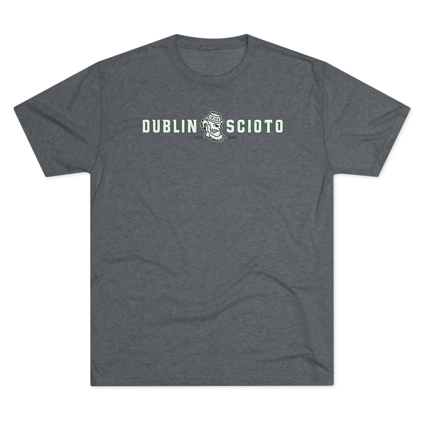 DUBLIN SCIOTO_LEPRECHAUN ICON_ESTD 1995 - Unisex Tri-Blend Crew Tee