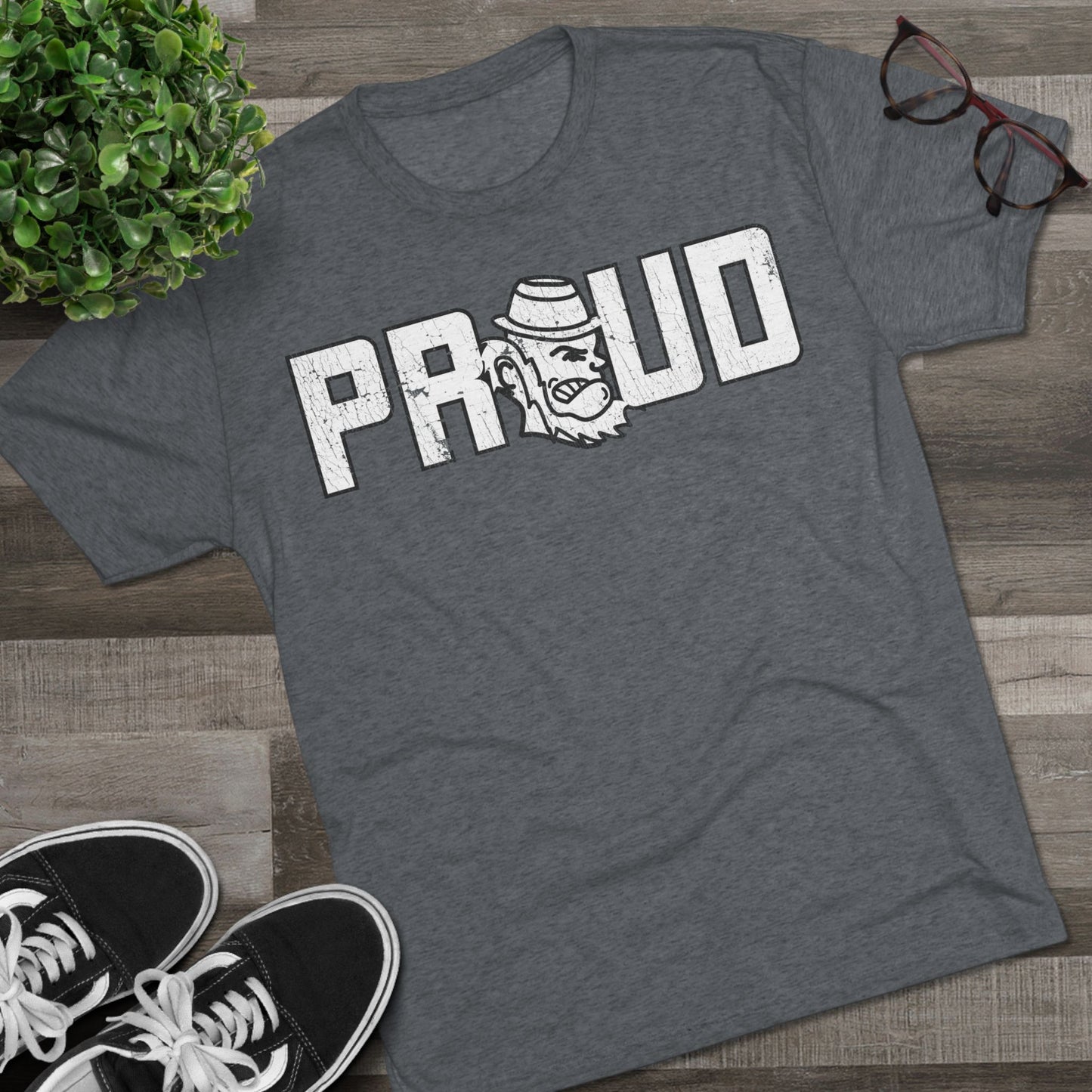 PROUD_LEPRECHAUN substitute_Distressed-Unisex Tri-Blend Crew Tee