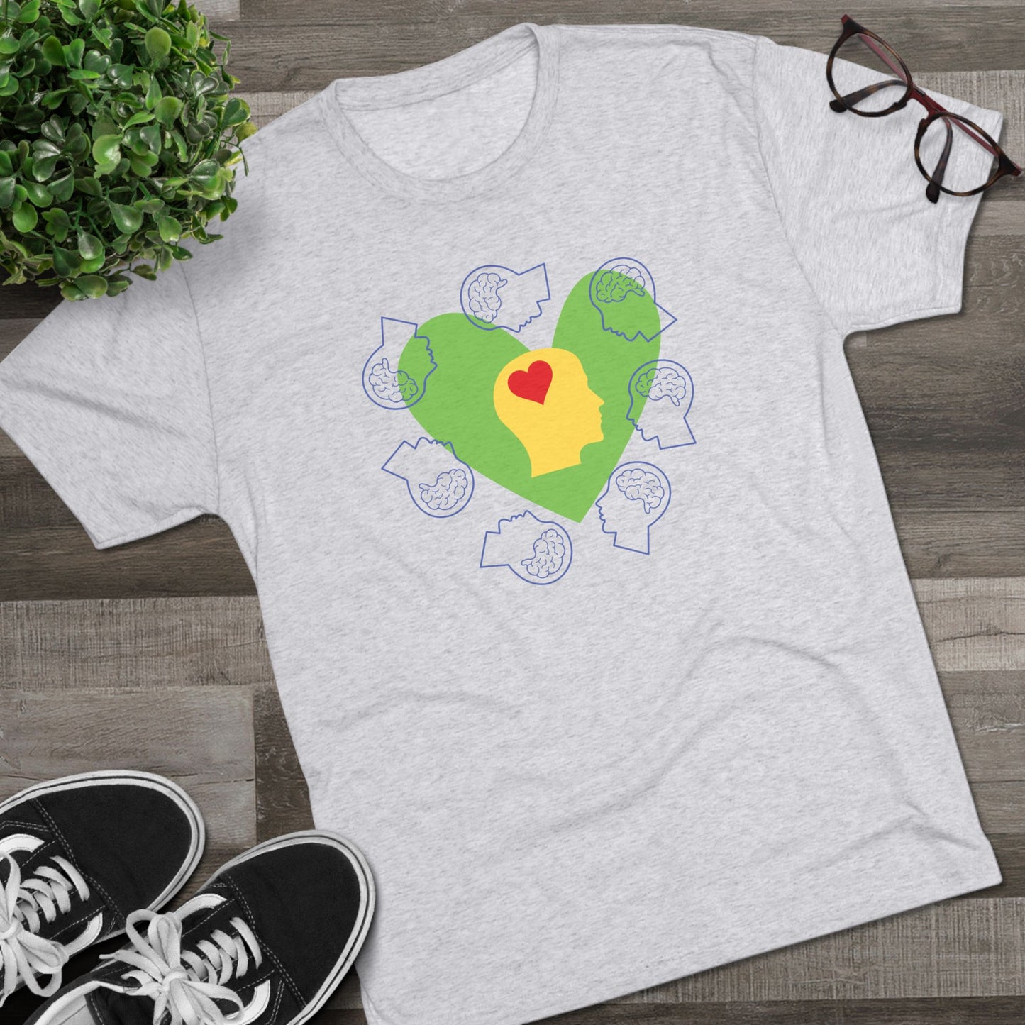 Everybody Everday_Eco-Friendly Heart Mind Graphic_Unisex Casual Tee, Gift for Friend, Thoughtful Gift