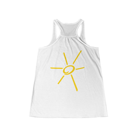 LOVE LAKE LIFE-SUN GRAPHIC BACK-Women's Flowy Racerback Tank