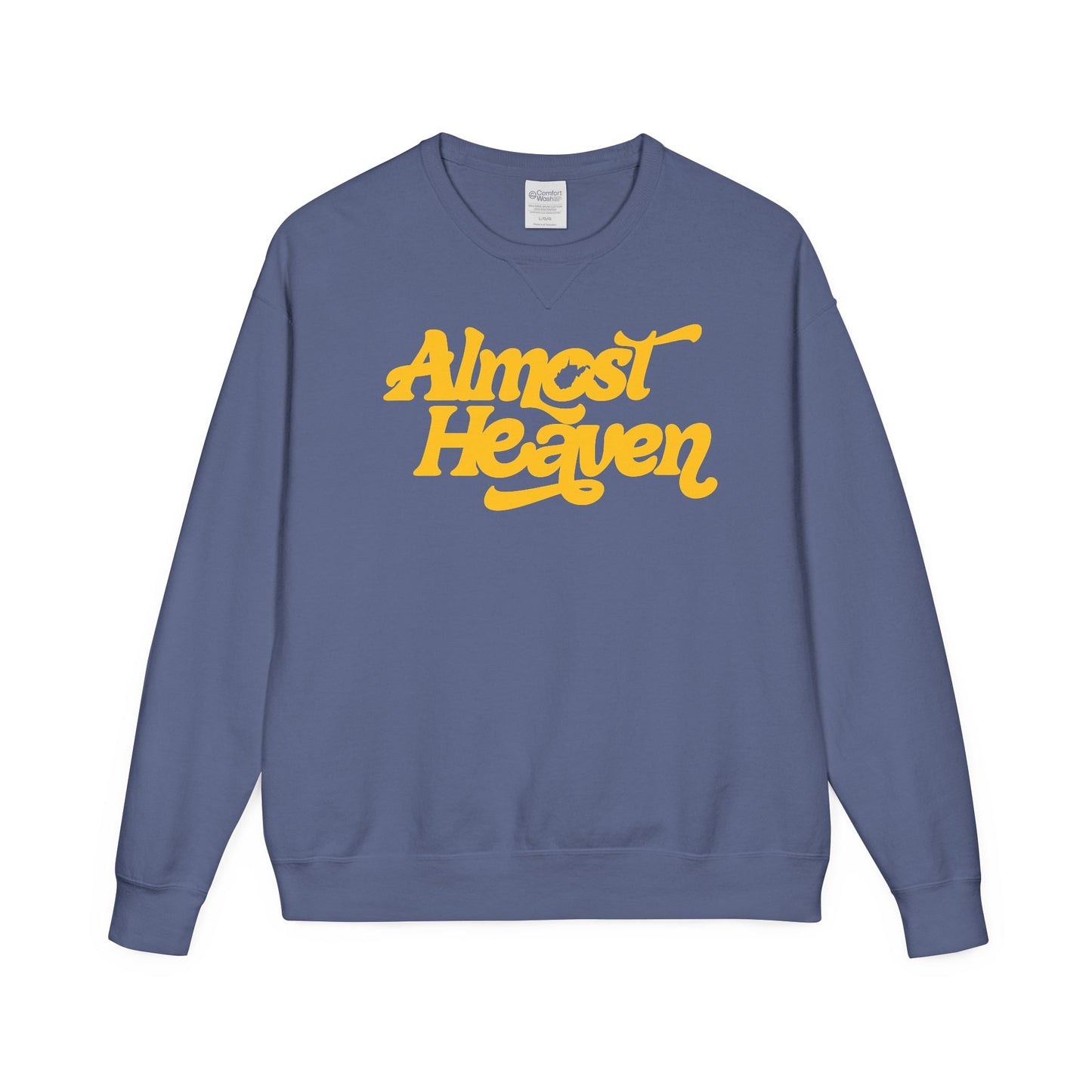 Almost Heaven_(WV STATE KNOCKOUT)_COMFORT WASH-Crewneck Sweatshirt — Retro Graphic Pullover