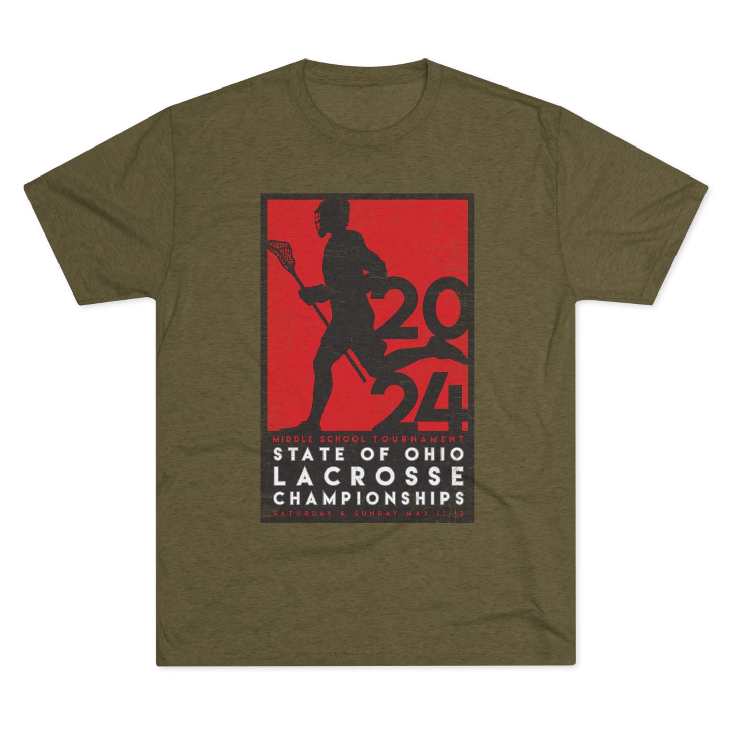 LTD_2024 LACROSSE POSTER -T DESIGN–(back) HELMET_Unisex Tri-Blend Crew Tee