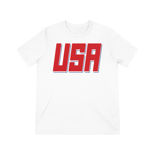 USA(angled graphic)_STARS AND STRIPES (back graphic)-Unisex Triblend Tee