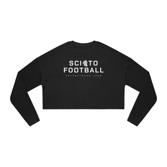 SCIOTO (Leprechaun icon) FOOTBALL_ESTABLISHED 1995-Women's Cropped Sweatshirt