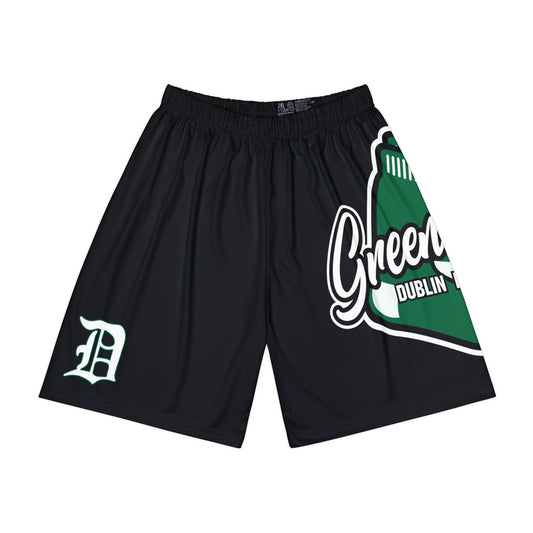 GREEN SOX LOGO (large print left side)_Script D (right side)-Men’s Sports Shorts (AOP)