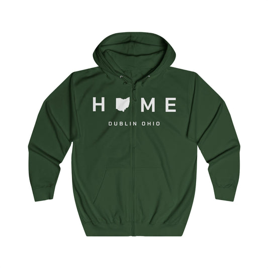 HOME (State of OHIO Shape)_DUBLIN OHIO - Zip-Up Hoodie