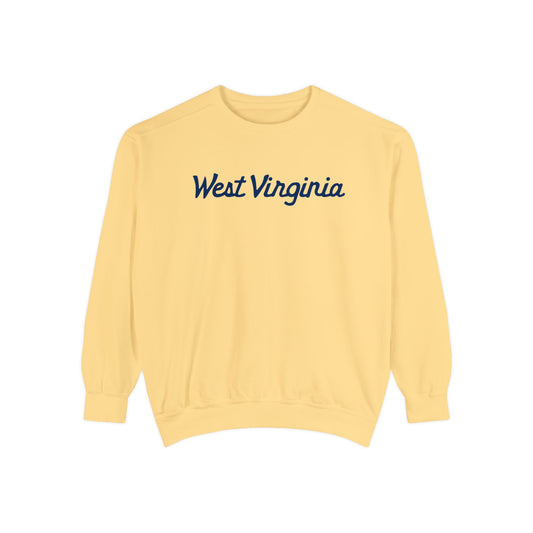 SCRIPT WEST VIRGINIA-Unisex Garment-Dyed Sweatshirt