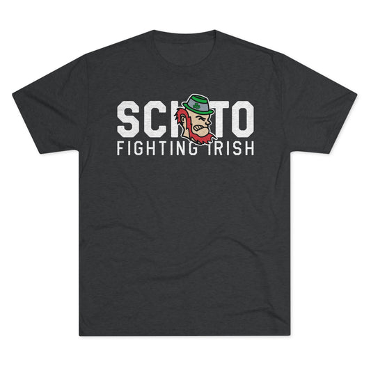 SCIOTO_MASCOT HEAD_FIGHTING IRISH-Unisex Tri-Blend Crew Tee