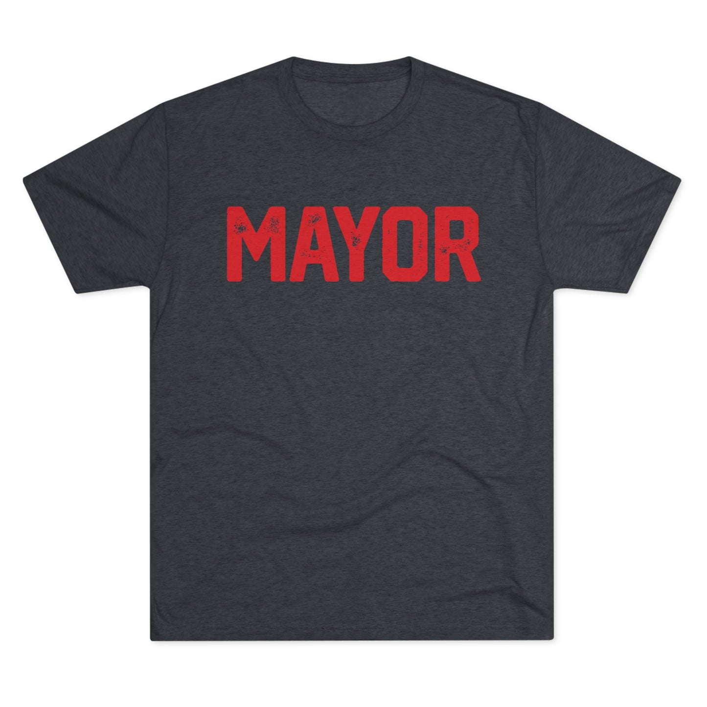Mayor Vintage Lettering Tee — Bold Red Graphic Shirt