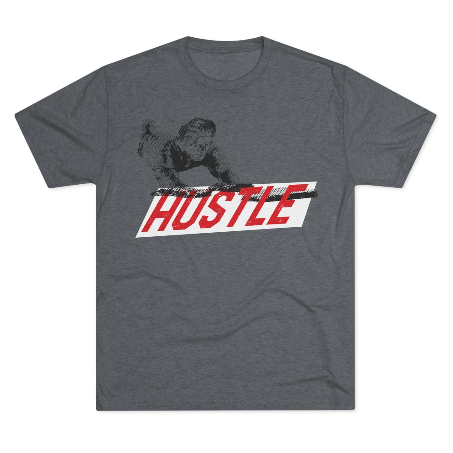 HUSTLE (white graphic)-Unisex Tri-Blend Crew Tee