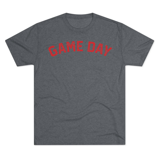 GAME DAY (arched typography) Distressed-Unisex Tri-Blend Crew Tee