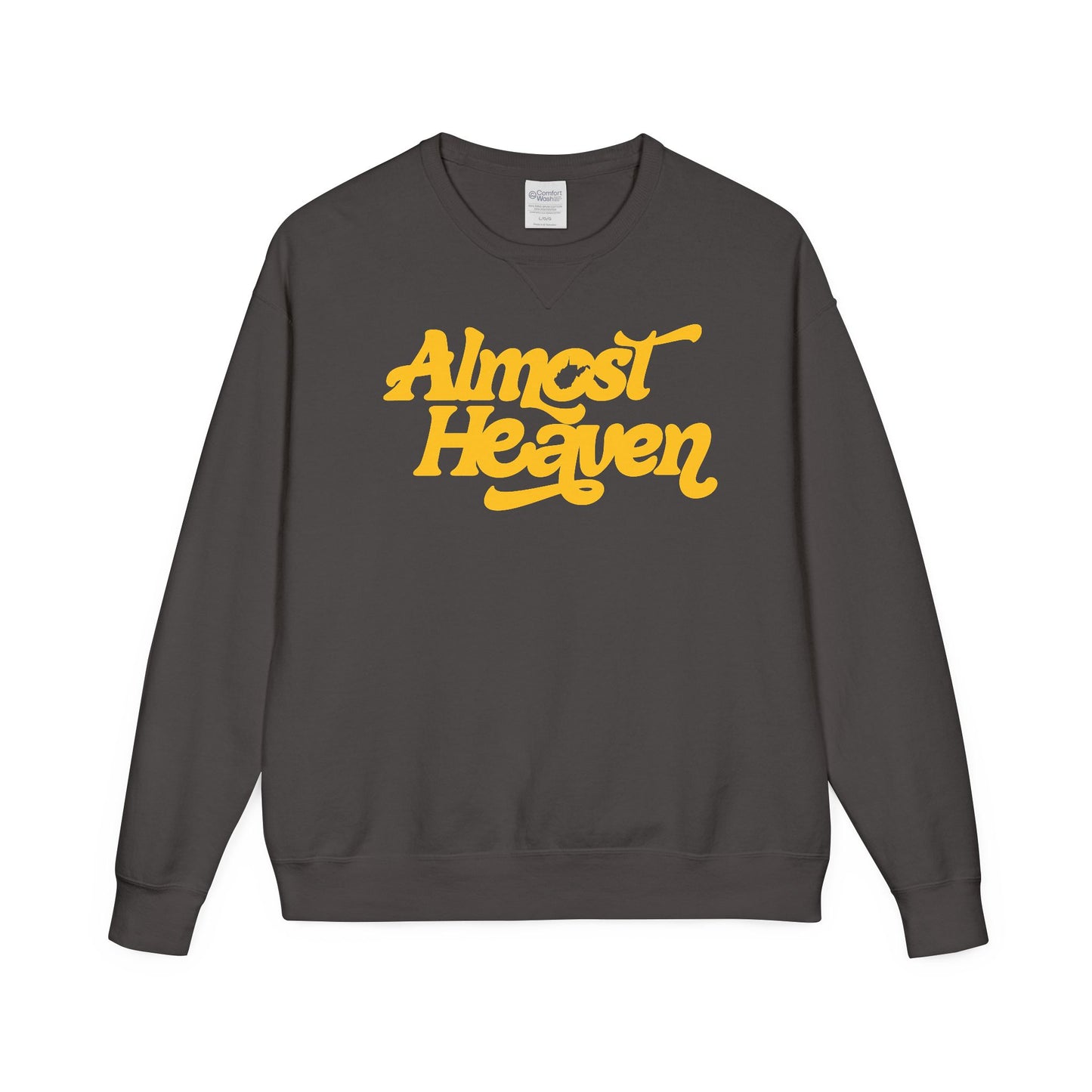 Almost Heaven_(WV STATE KNOCKOUT)_COMFORT WASH-Crewneck Sweatshirt — Retro Graphic Pullover
