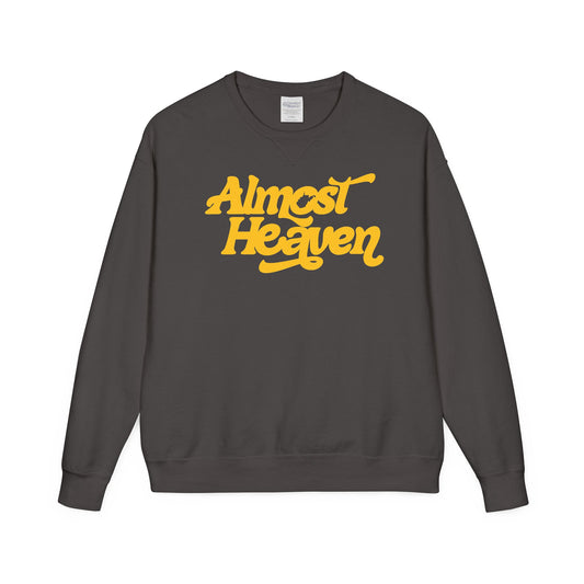 Almost Heaven_(WV STATE KNOCKOUT)_COMFORT WASH-Crewneck Sweatshirt — Retro Graphic Pullover