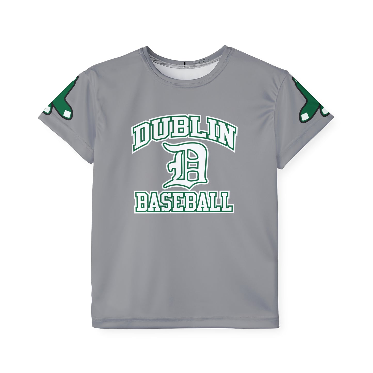 DUBLIN BASEBALL_SCRIPT D (front)_GREEN SOX icon (both sleeves)-Kids Sports Jersey (AOP)