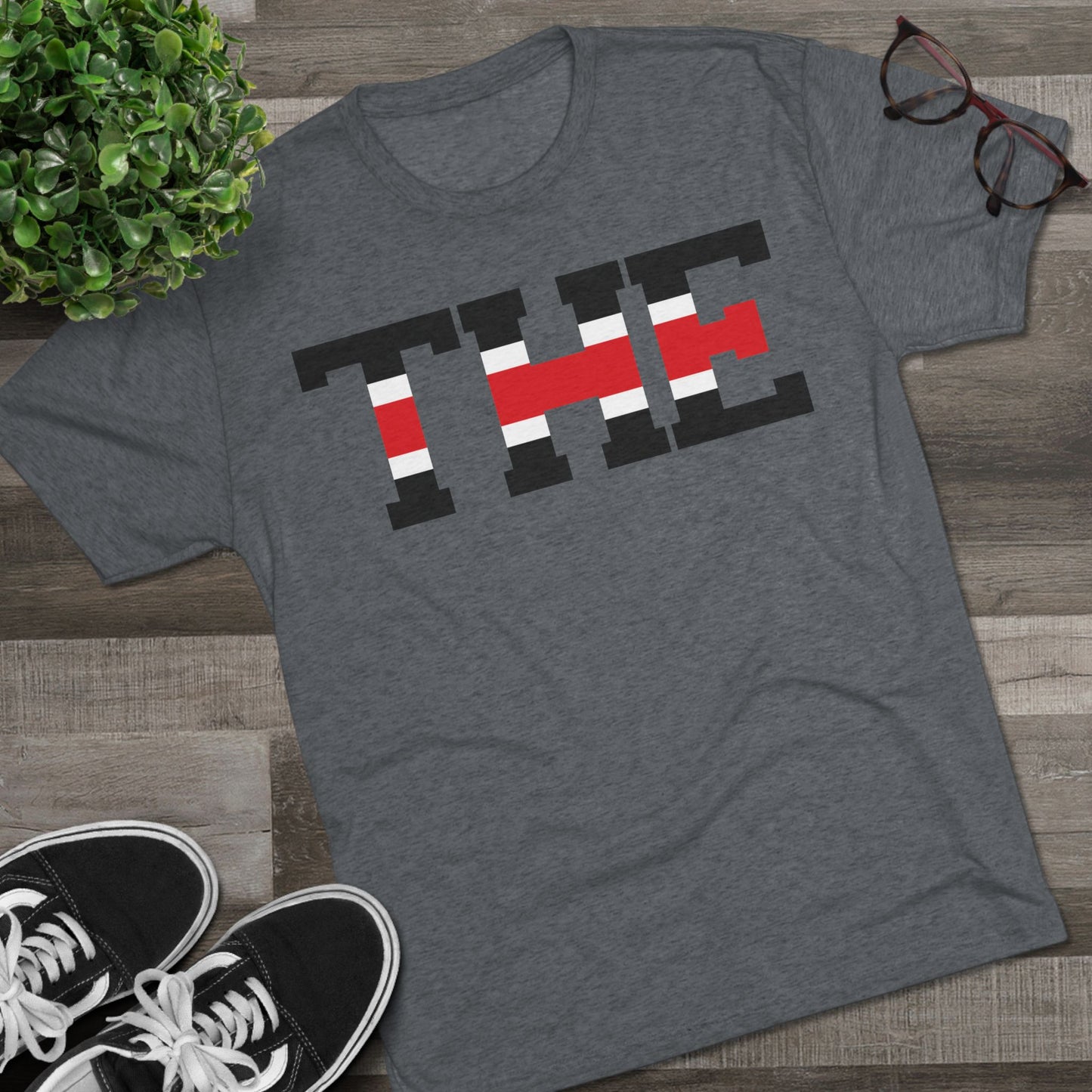 THE GRAPHIC-Casual Unisex Crew Tee - 'THE' Graphic Tri-Blend Shirt