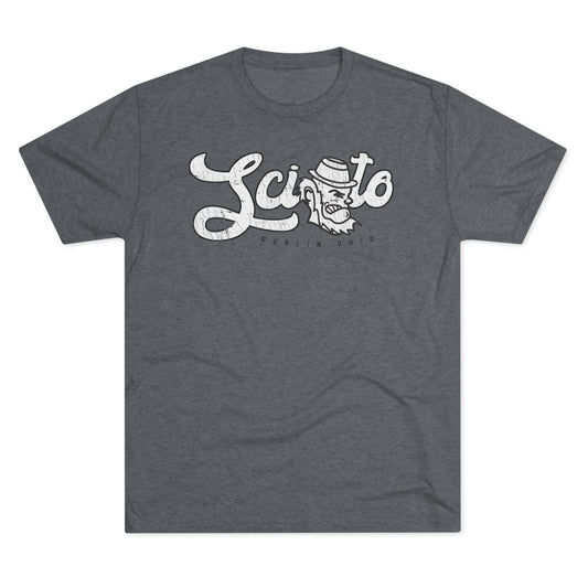 SCIOTO script_Leprechaun icon_DUBLIN OHIO (descriptor)-Unisex Tri-Blend Crew Tee