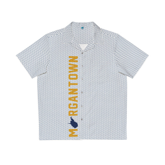 SCRIPT WEST VIRGINIA_MORGANTOWN_WV STATE SHAPE-Men's Hawaiian Shirt (AOP)