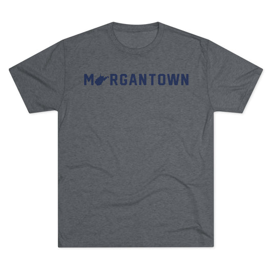 MORGANTOWN (state shape substitution) - Unisex Tri-Blend Crew Tee