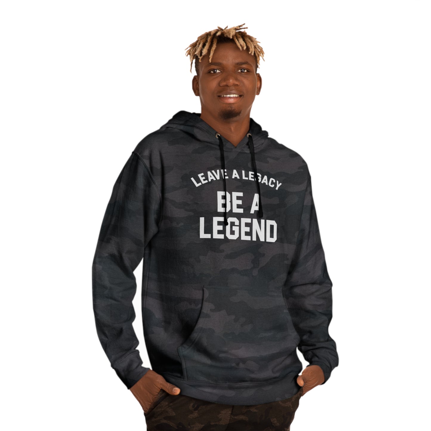 LEAVE A LEGACY. BE A LEGEND (arched type) - Unisex Hooded Sweatshirt