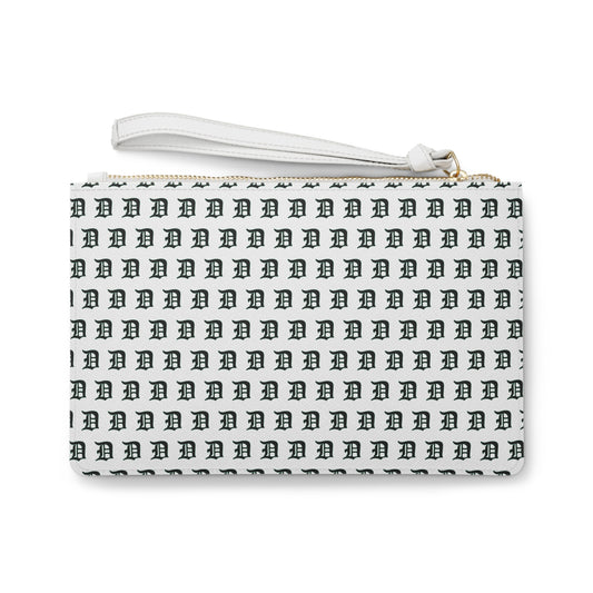 Script D pattern (black with green outline) - Clutch Bag