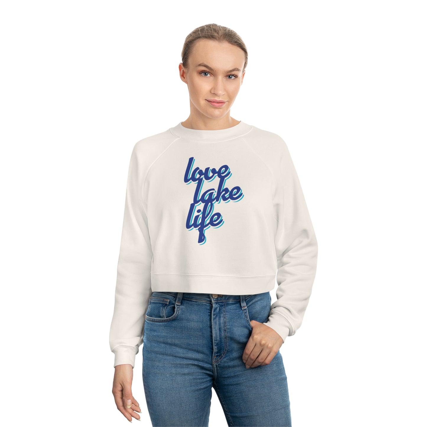 LOVE LAKE LIFE- Women's Cropped Fleece Pullover