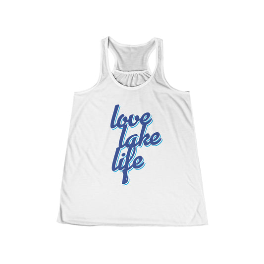 LOVE LAKE LIFE-SUN GRAPHIC BACK-Women's Flowy Racerback Tank