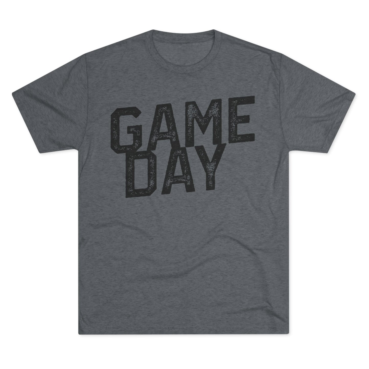 GAME DAY (angled typography) Distressed-Unisex Tri-Blend Crew Tee