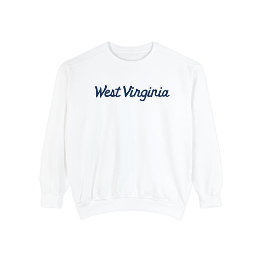 SCRIPT WEST VIRGINIA-Unisex Garment-Dyed Sweatshirt