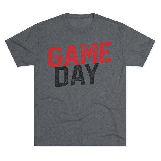 GAME DAY (angled typography) Distressed-Unisex Tri-Blend Crew Tee