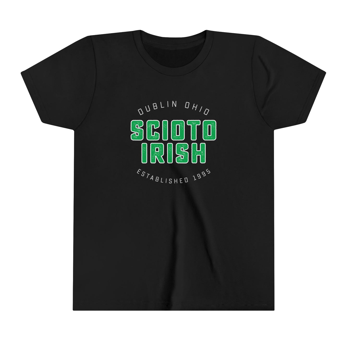 SCIOTO IRISH(distressed)_DUBLIN OHIO_ESTABLISHED 1995-Youth Short Sleeve Tee