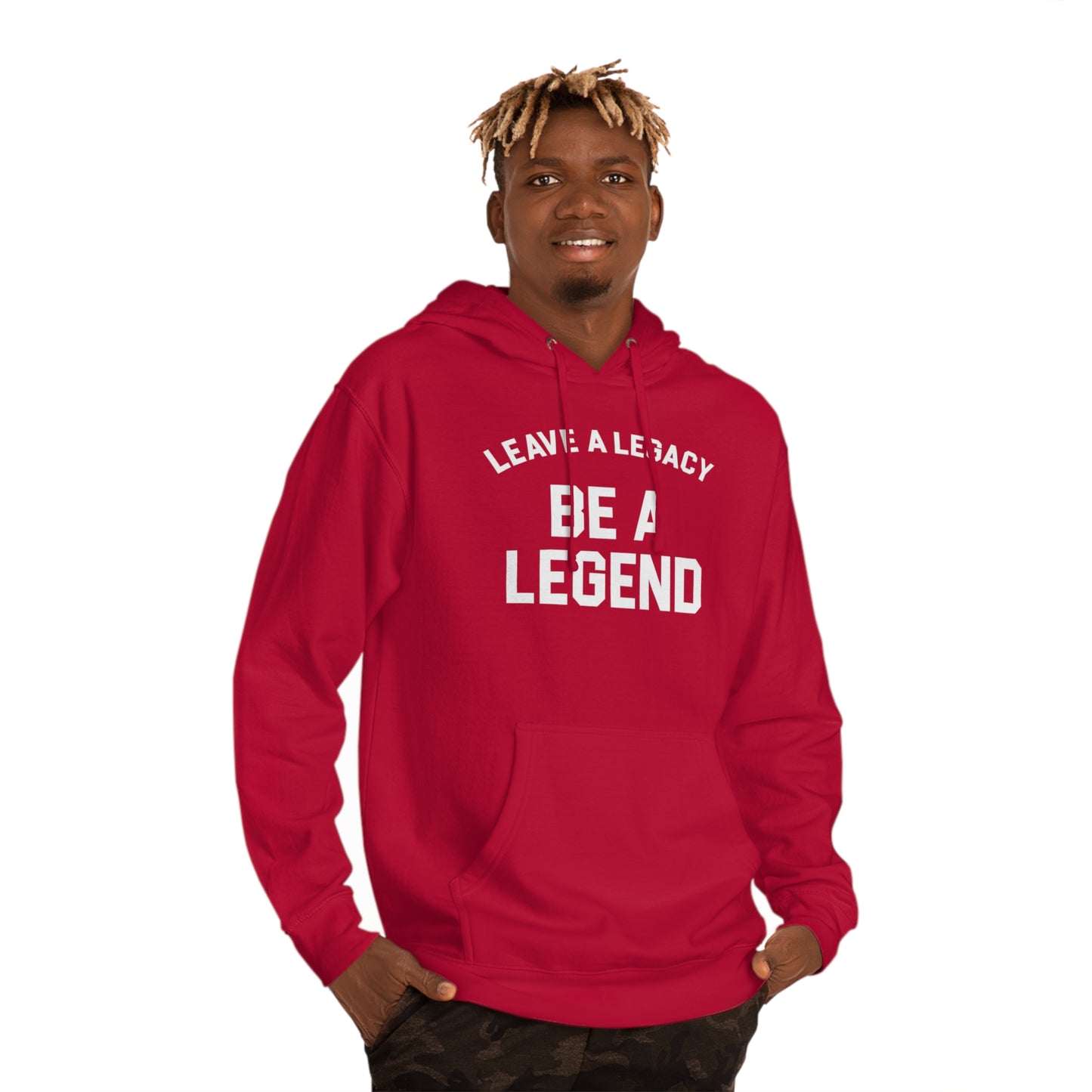 LEAVE A LEGACY. BE A LEGEND (arched type) - Unisex Hooded Sweatshirt