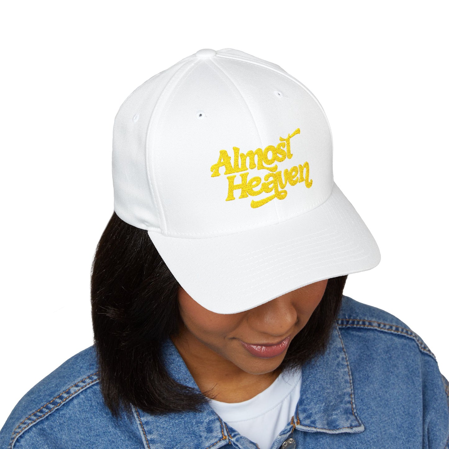 Almost Heaven_WBGV(back) - Embroidered Cap — Retro Script Hat
