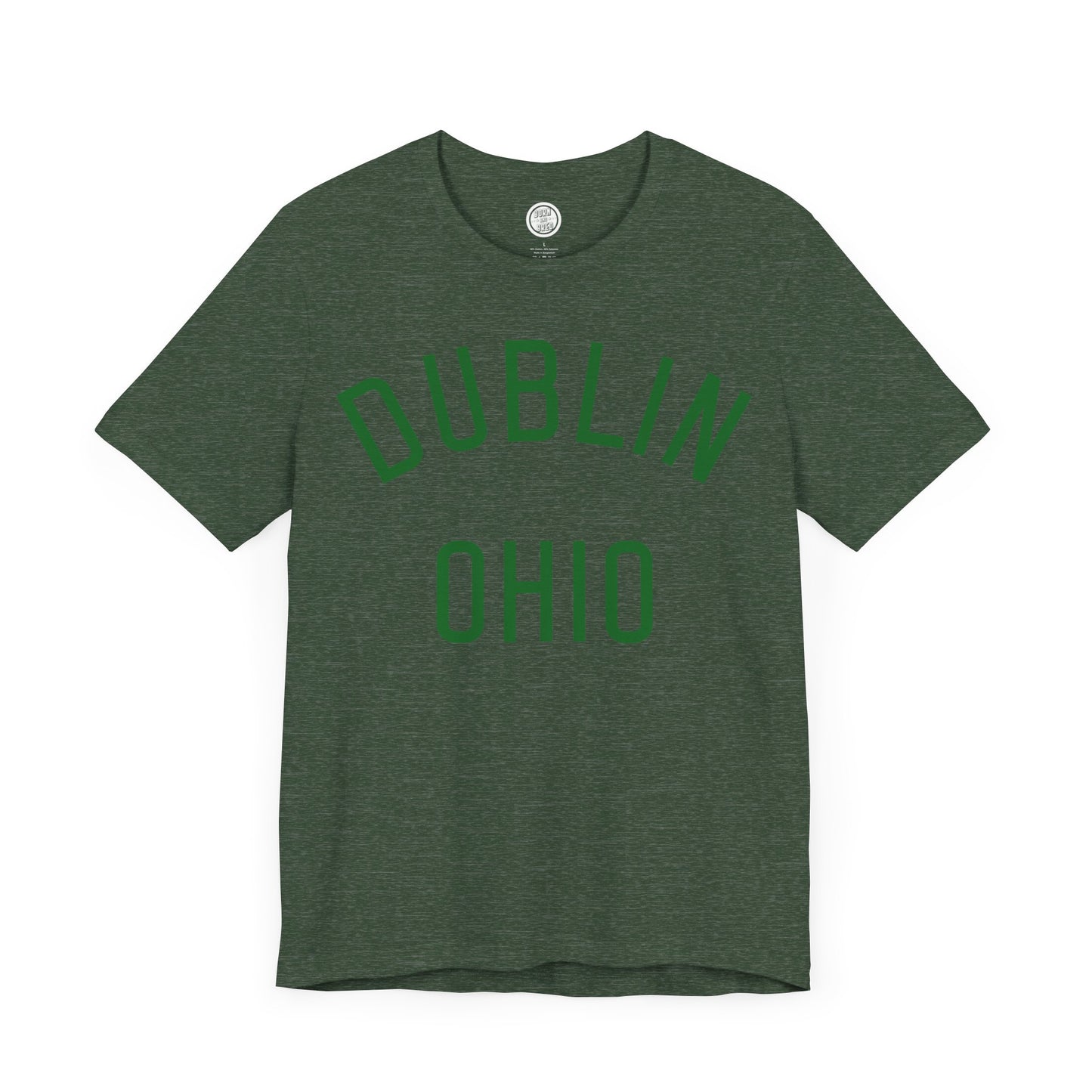 DUBLIN (arched type) OHIO-GREEN ON GREEN OPTIONS-Unisex Jersey Short Sleeve Tee