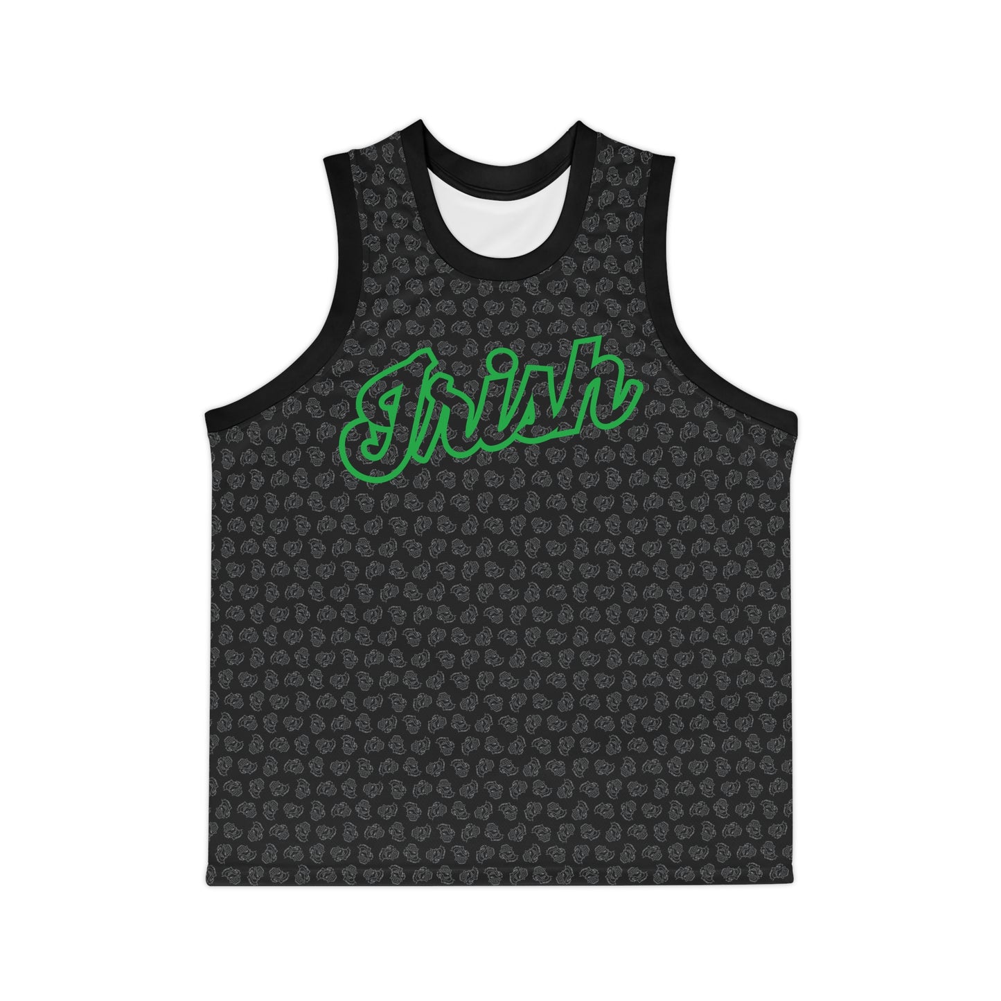 IRISH_script_Leprechaun head pattern_WE ARE SCIOTO-Stylish Unisex Basketball Jersey, Sporty Apparel, Perfect for Game Days, Events, Team Spirit, Casual Wear, Gift for Athletes