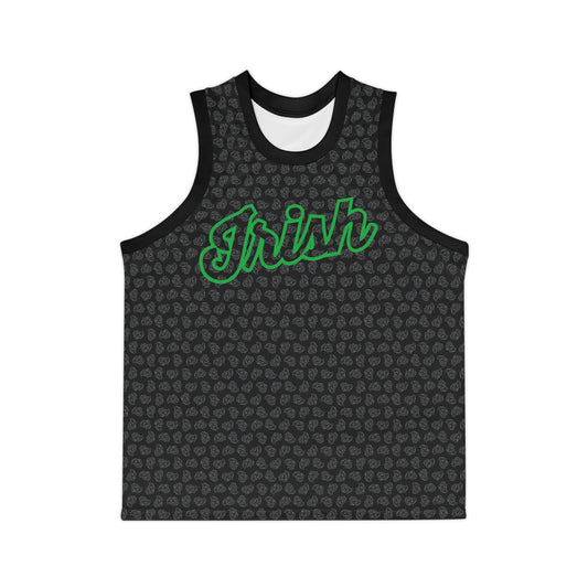 IRISH_script_Leprechaun head pattern_WE ARE SCIOTO-Stylish Unisex Basketball Jersey, Sporty Apparel, Perfect for Game Days, Events, Team Spirit, Casual Wear, Gift for Athletes
