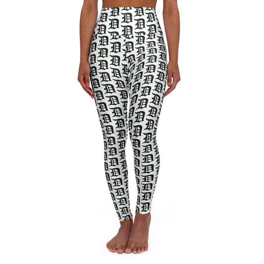 Script D_repeated pattern-High Waisted Yoga Leggings (AOP)