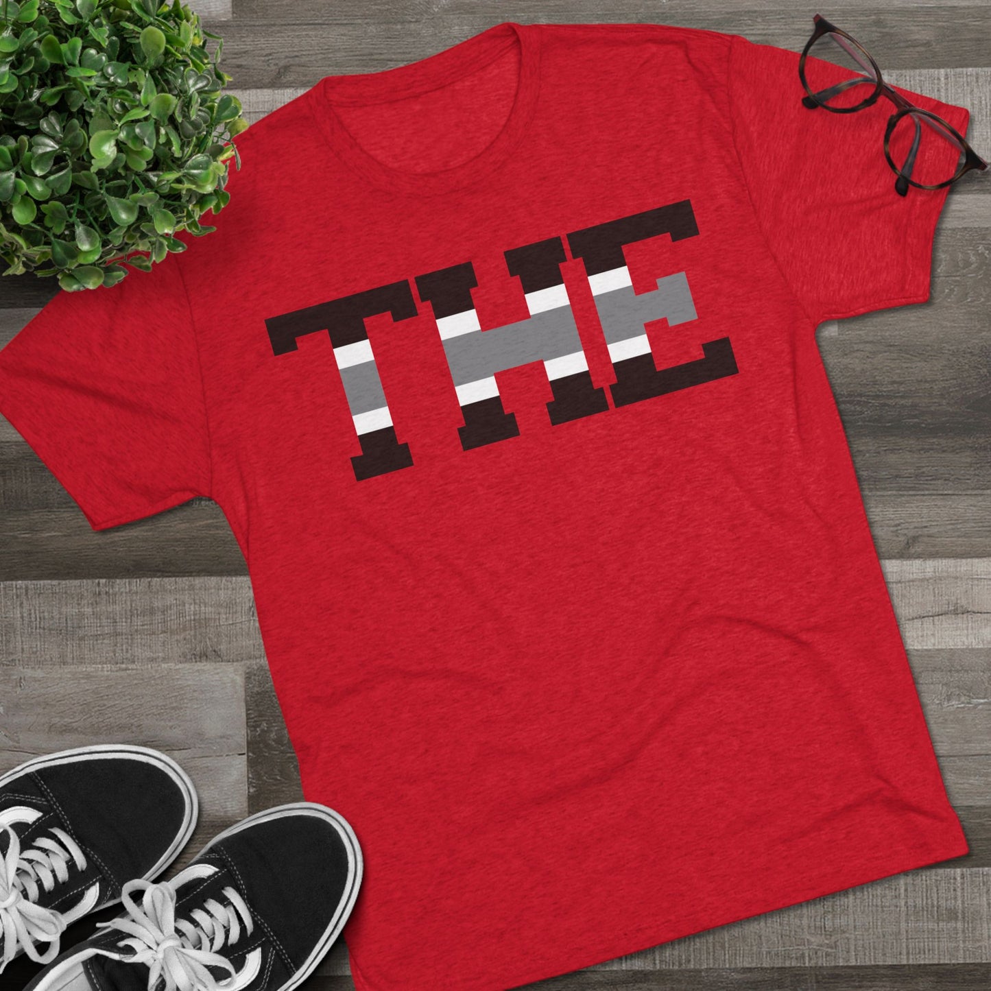 THE GRAPHIC-Casual Unisex Crew Tee - 'THE' Graphic Tri-Blend Shirt