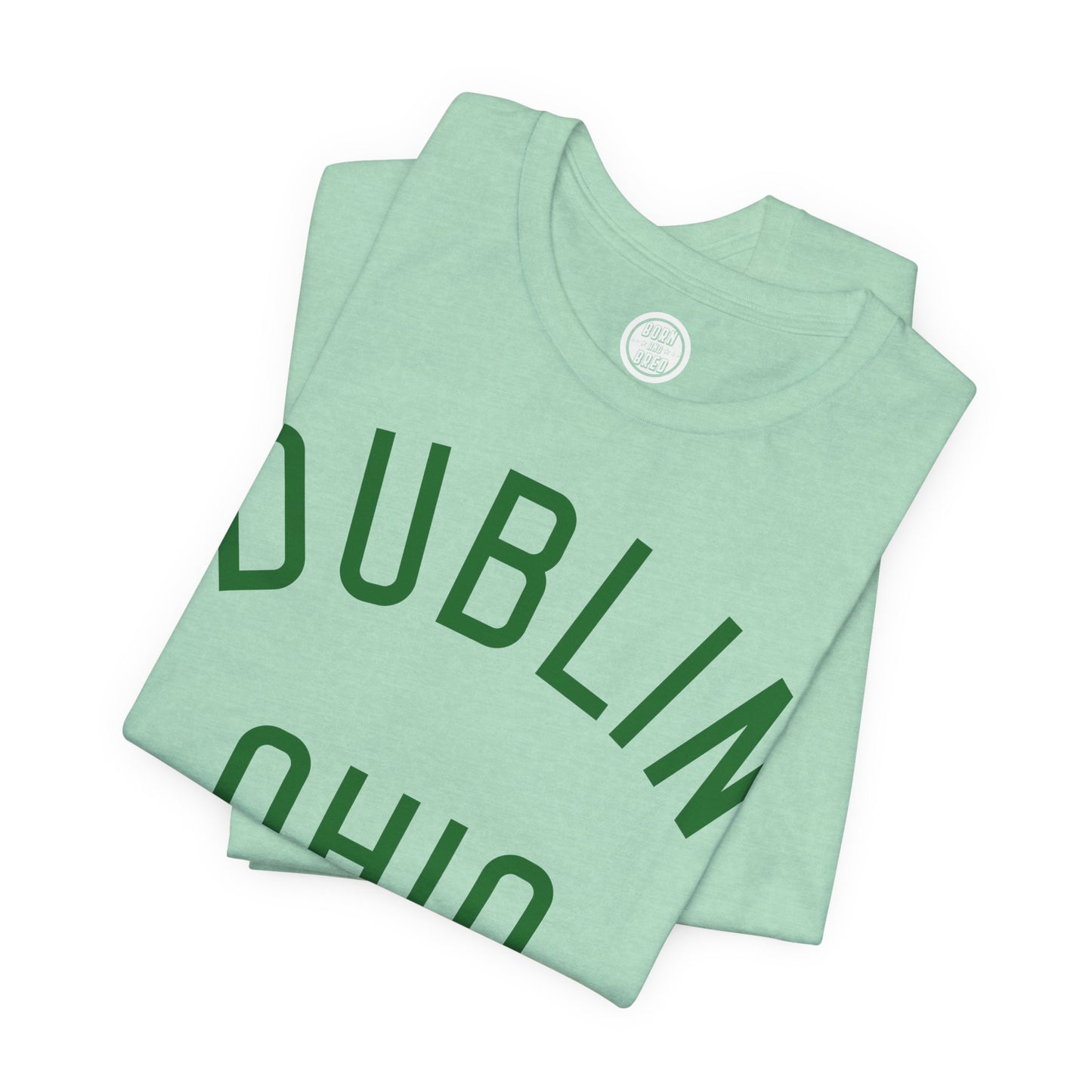 DUBLIN (arched type) OHIO-GREEN ON GREEN OPTIONS-Unisex Jersey Short Sleeve Tee