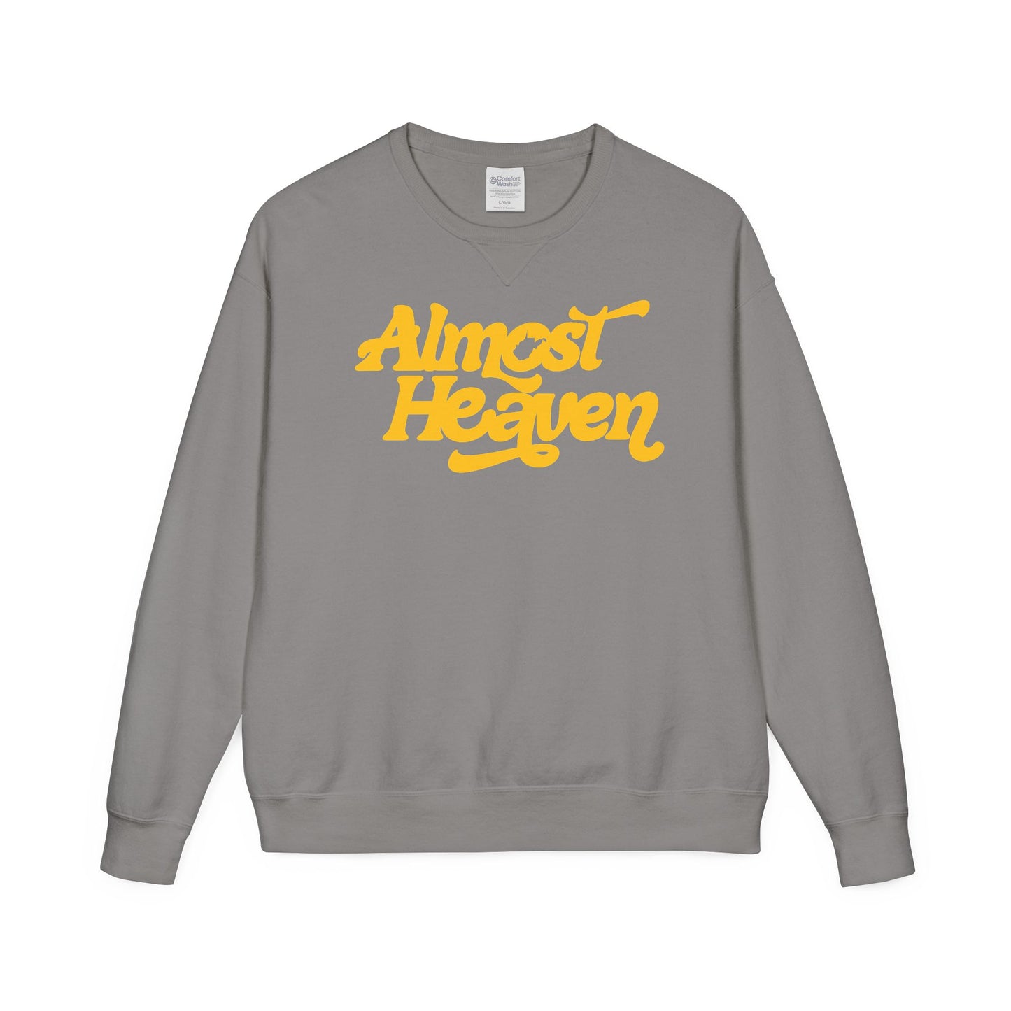 Almost Heaven_(WV STATE KNOCKOUT)_COMFORT WASH-Crewneck Sweatshirt — Retro Graphic Pullover