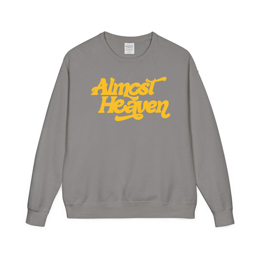Almost Heaven_(WV STATE KNOCKOUT)_COMFORT WASH-Crewneck Sweatshirt — Retro Graphic Pullover