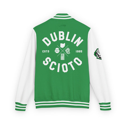 DUBLIN SCIOTO - Letterman Style Jacket — Leprechaun icon_Dublin Scioto Logo