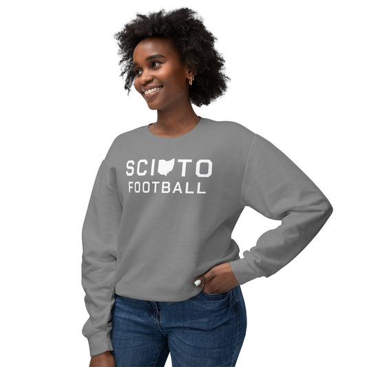 SCIOTO (OH State shape) FOOTBALL-Unisex Lightweight Crewneck Sweatshirt
