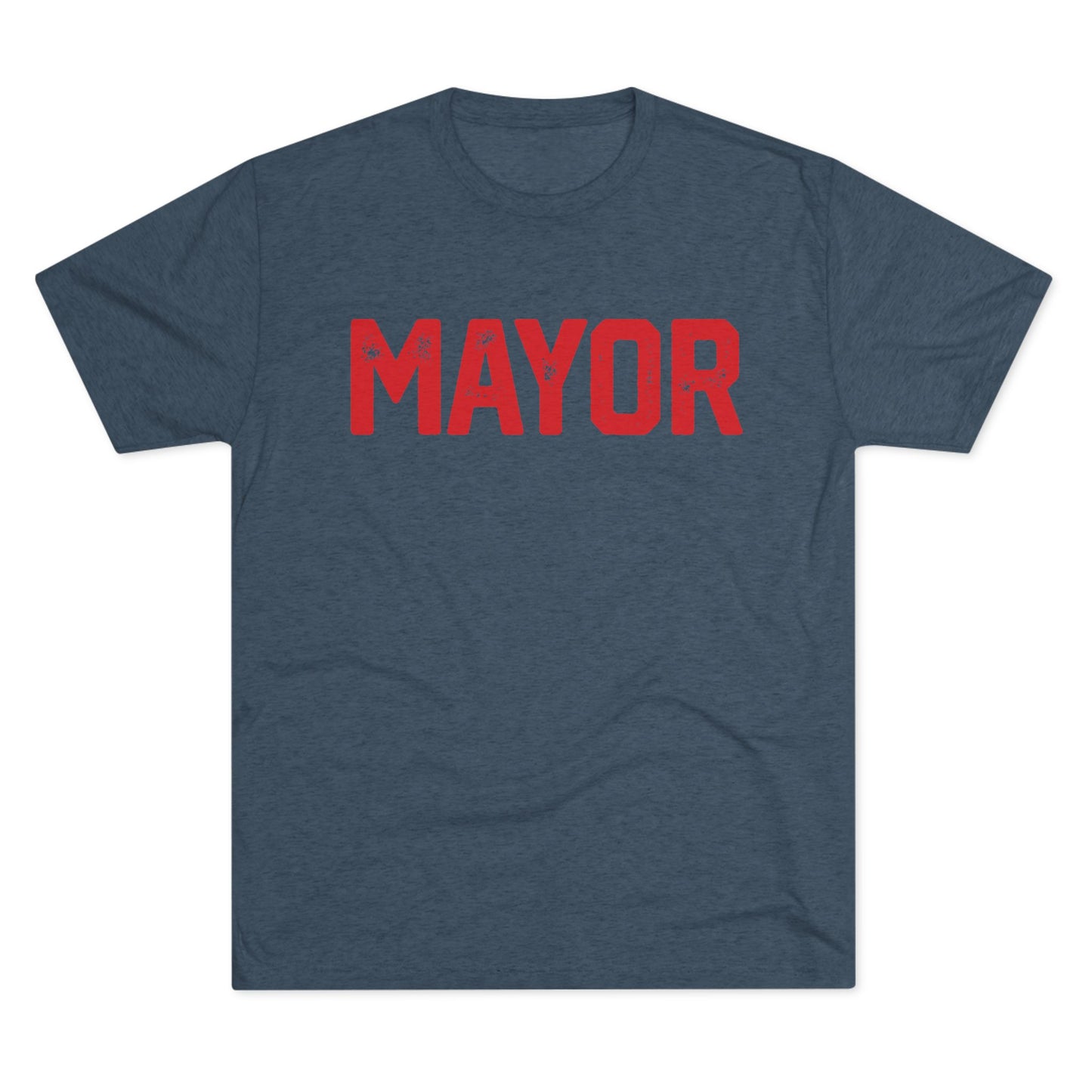 Mayor Vintage Lettering Tee — Bold Red Graphic Shirt