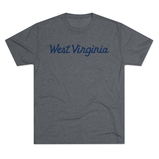 SCRIPT WEST VIRGINIA-Unisex Tri-Blend Crew Tee