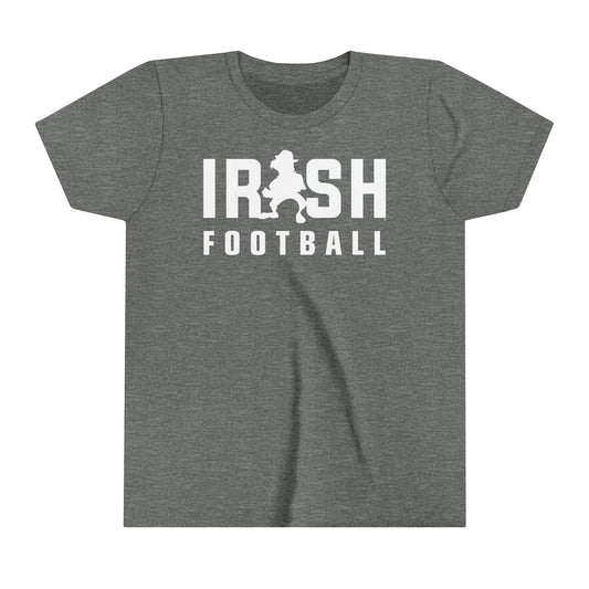 IRISH MAN™ logo (front) FOOTBALL_LIL BRO #2 (back) - Youth Short Sleeve Tee